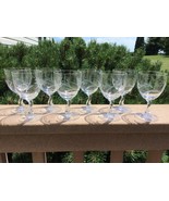 Fostoria Spring Cut Contour Wines Set 8 signed foot 4 1/2” Tall Elegant ... - $116.73 CAD
