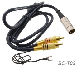 3Ft Din7 Male To Gold 2-Rca Male Turntable Cable W/ Ground - $63.99