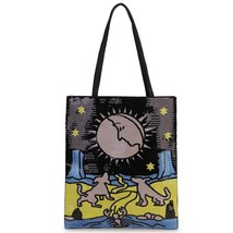 Black &amp; Blue Cartoon Character Sequins Women Leather Purses and Handbags Shoppin - £29.27 GBP