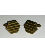 SWANK STYLE VINTAGE ARCHITECTURAL ART DECO MENS CUFFLINKS 1940s 1950s GO... - £11.98 GBP