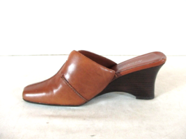 Dressbarn Brown Leather Mules Clogs Heels Women&#39;s 8 1/2 M (SW44) - £17.58 GBP
