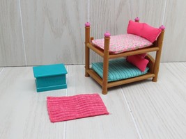 Little Li&#39;l Woodzeez lot Children&#39;s bedroom furniture bunk beds toy box chest - £7.90 GBP