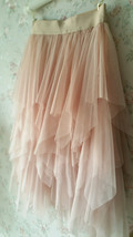 Blush Pink Tiered Midi Tulle Skirt Women Custom Plus Size Tulle Tutu Skirt image 6