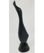 Statue Goose Figure Mid Century High Polished Dark Wood Desk Table Vintage  - $28.45