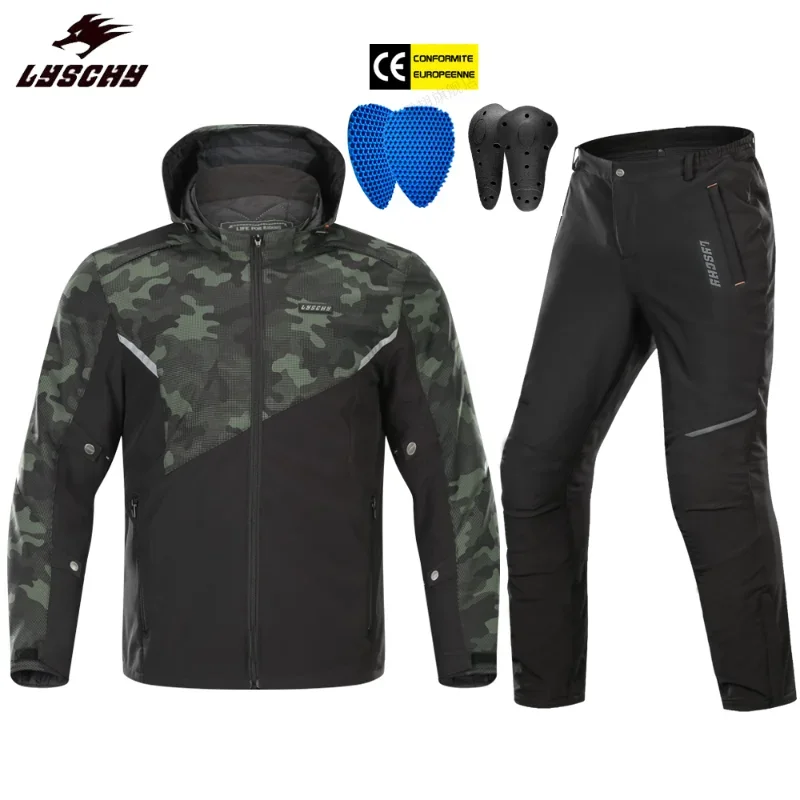 Motorcycle Winter Jacket and Pants Suit CE Protective Coat Motor Jacket Four - £152.38 GBP+