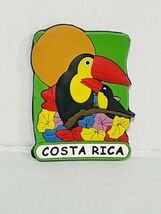 Vtg Costa Rica Tucan Birds Rubber Fridge Magnet Souvenir Arte - $9.87