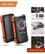 High-Capacity Solar Charger with Built-in Cables for Ultimate Convenience