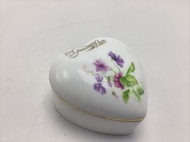 LEFTON Trinket Box To Grandma With Love Bone China Heart Shaped Vintage - $19.59