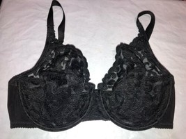 Wacoal 34DD Arabesque Lace Underwire Bra Style 85199 Black Sheer Cup - £20.24 GBP