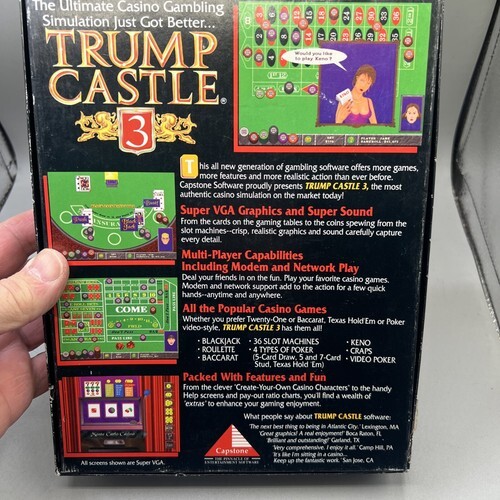 Trump Castle 3 vintage PC game - OBM CD-ROM- complete w/ box and manual Item image 5