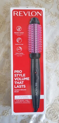 Primary image for REVLON Silicone Bristle Heated Hair Styling Brush, Black, 1 inch Barrel