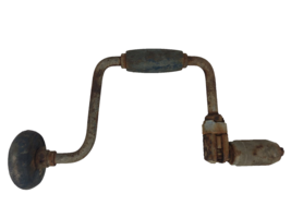 Vintage Hand Crank Ratcheting Auger Brace Metal Wood Manual Drill Screwd... - $16.00 CAD