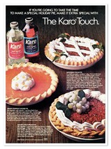 Karo Corn Syrup Holiday Pie Recipes Vintage 1976 Full-Page Magazine Ad - £7.63 GBP