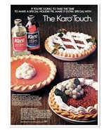 Karo Corn Syrup Holiday Pie Recipes Vintage 1976 Full-Page Magazine Ad - £7.58 GBP