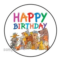 30 Happy Birthday Dogs &amp; Cats Envelope Seals Labels Stickers 1.5&quot; Round Gifts - £5.97 GBP