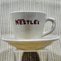 Vintage Nestle&#39;s Cup Mug &amp; Saucer Inca Ware Shenango China New Castle PA Tan - $29.65