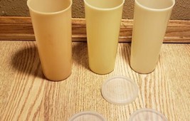 Vintage Tupperware Tumblers Juice Cups with lids Lot of 3 Nice - £9.30 GBP