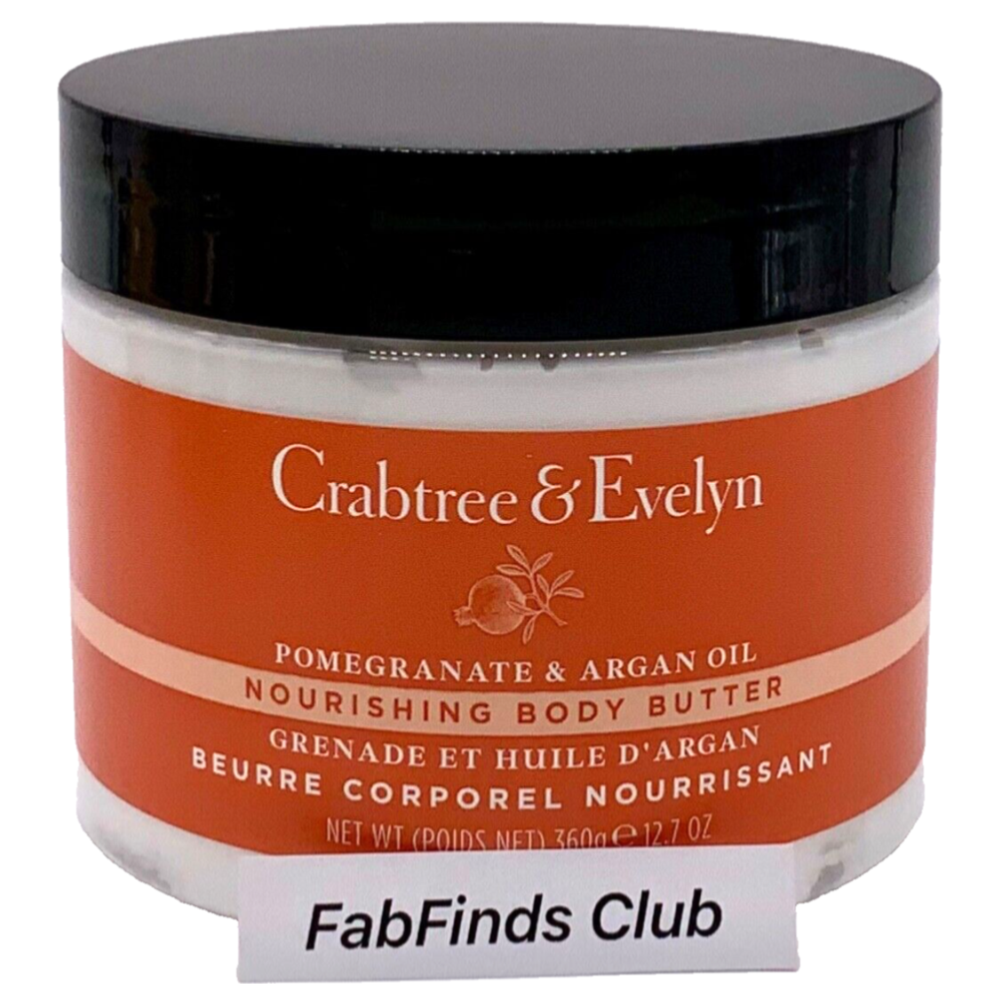 Crabtree &amp; Evelyn Pomegranate &amp; Argan Oil Body Butter Cream Full Size 12... - $19.31
