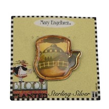 Mary Engelbreit Teapot Pin Brooch Country Scene Sterling Silver New Old Stock - £31.89 GBP