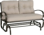 Patio Tree Beige Outdoor Patio Glider Bench Loveseat Outdoor Cushioned 2... - $285.97