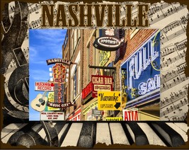 Nashville Music Laser Engraved Wood Picture Frame Landscape (5 x 7) - £24.84 GBP