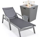 LeisureMod Modern Black Aluminum Outdoor Chaise Lounge Chair with Arms &amp;... - $677.18