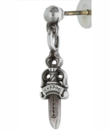 Chrome Earrings Dagger/Heart Dutch Paris Designer Ami Von Blvck SILVER C... - $18.95+