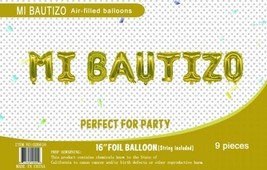 16&quot; Gold Yellow Foil Balloons Mi Bautizo Banner Decoration Event Baptism Party - £12.99 GBP