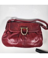 Antonio Melani Red Patent Leather Handbag Gold Colored Metal Findings. E... - $460.54 MXN