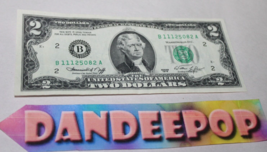 Two Dollar $2 Bill Money Currency B11125082A Jefferson 1976 - £7.77 GBP
