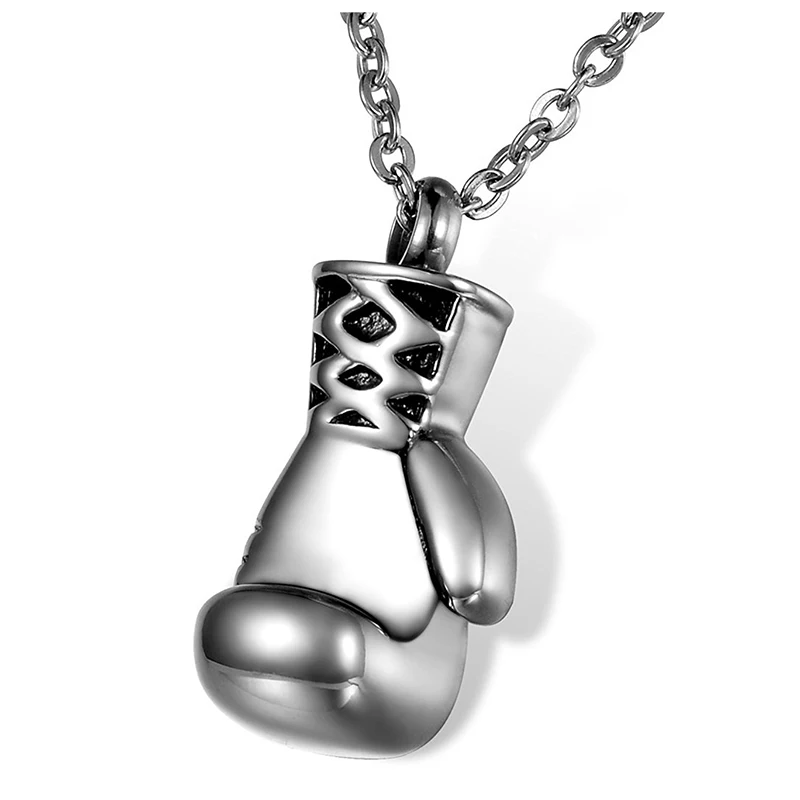 Cremation Jewellery Stainless Steel Boxing Glove Memorial Ash Pendant Urn Neck K - £85.25 GBP