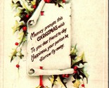 Agrifoglio a Volute Carta Corona Un Merry Natale Goffrato Db- Cartolina C4 - $7.12