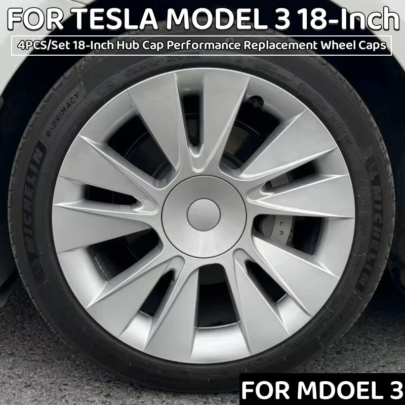 4PCS/Set Wheel Caps For Tesla Model 3 2020-2023 18-Inch Hub Cap Performance - £121.51 GBP