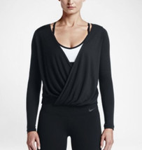 NIKE Draped Reversible Women&#39;s Training Long Sleeve Top Shirt, Black, XS - $28.70