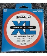 D&#39;Addario EJ22 Nickel Jazz Medium Electric Guitar Strings .013-.056 - $187.02 MXN
