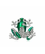 Stunning Diamonte Silver Plated Vintage Look Frog Christmas Brooch PIN C17 - £10.73 GBP