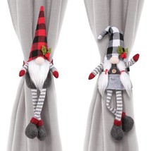 D-FantiX Christmas Curtain Tieback Buckle Set of 2, Mr and Mrs Gnome Curtain Tie - £28.76 GBP