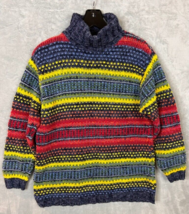 Liz Claiborne Lizwear Women&#39;s Hand Knit stripe turtleneck sweater size M... - £23.58 GBP