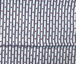 Country Hearts And Stripes Material Cutter Fabric Sewing Crafts Valentines - £7.12 GBP