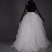 WHITE Detachable Ruffle Tulle Skirt Gowns Custom Plus Size Wedding Bridal Skirt image 7