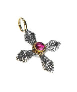  Gerochristo 5274 - Gold, Silver &amp; Tourmaline Medieval Byzantine Cross P... - $295.00