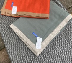 Sheep Wool Throw Blanket  Greenish-Gray Color Brand New - £381.62 GBP