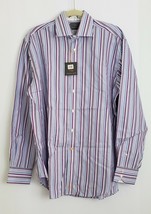 Thomas Dean TD Mens Shirt Purple Multi-Color Stripe NWT Size L - £46.50 GBP