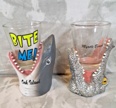2pc Lot Shark And Gator Head Shot Glass Souvenir 4”T 2.5”W - £9.16 GBP