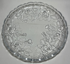 Vintage Crystal Rose Round Platter made in Japan 14&quot; Studio Nova NOS - £22.38 GBP