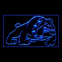 210270B English Bulldog Beware Caution Property Protect Man Cave LED Lig... - $21.99