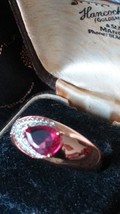 Vintage 1990-s 14 Ct Rolled Gold Ruby Ring Size UK 0.5 US 7.75 -HALLMARKED 585 - £63.04 GBP