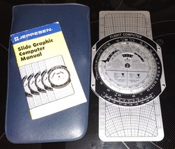 Jeppesen Sanderson Slide Graphic Flight Computer with Manual Vintage - $29.99