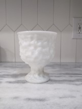 Vintage EO BRODY Milk Glass Bowl With Pedestal Planter Vase Bumpy - £7.91 GBP