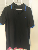 VTG MIE Fred Perry Black/Blu Shirt 42 Mod Skinhead Lonsdale Brutus Ben Sherman - £21.57 GBP
